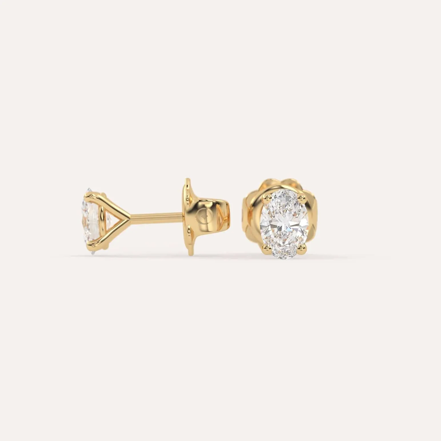 1 carat Oval Diamond Stud Earrings