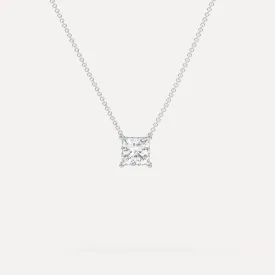 1 carat Princess Floating Diamond Necklace