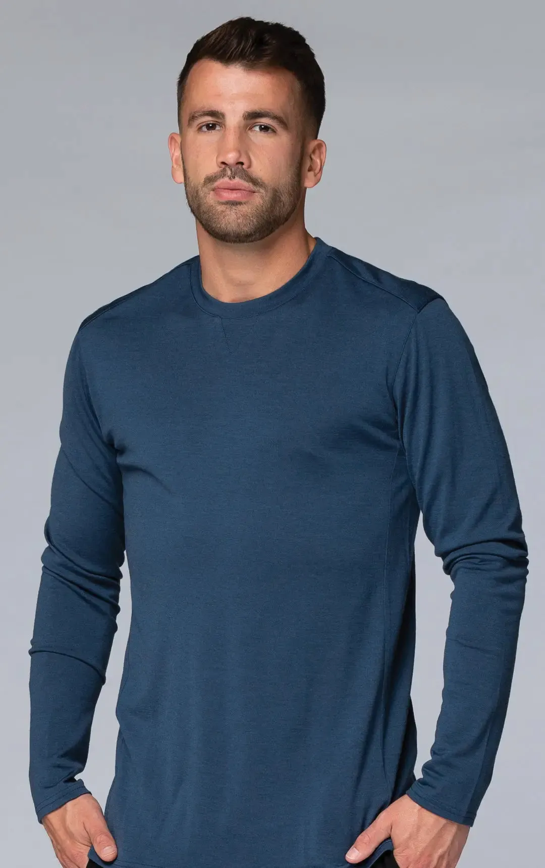 180GSM SINGLE JERSEY MERINO LS CREW - CLEARANCE