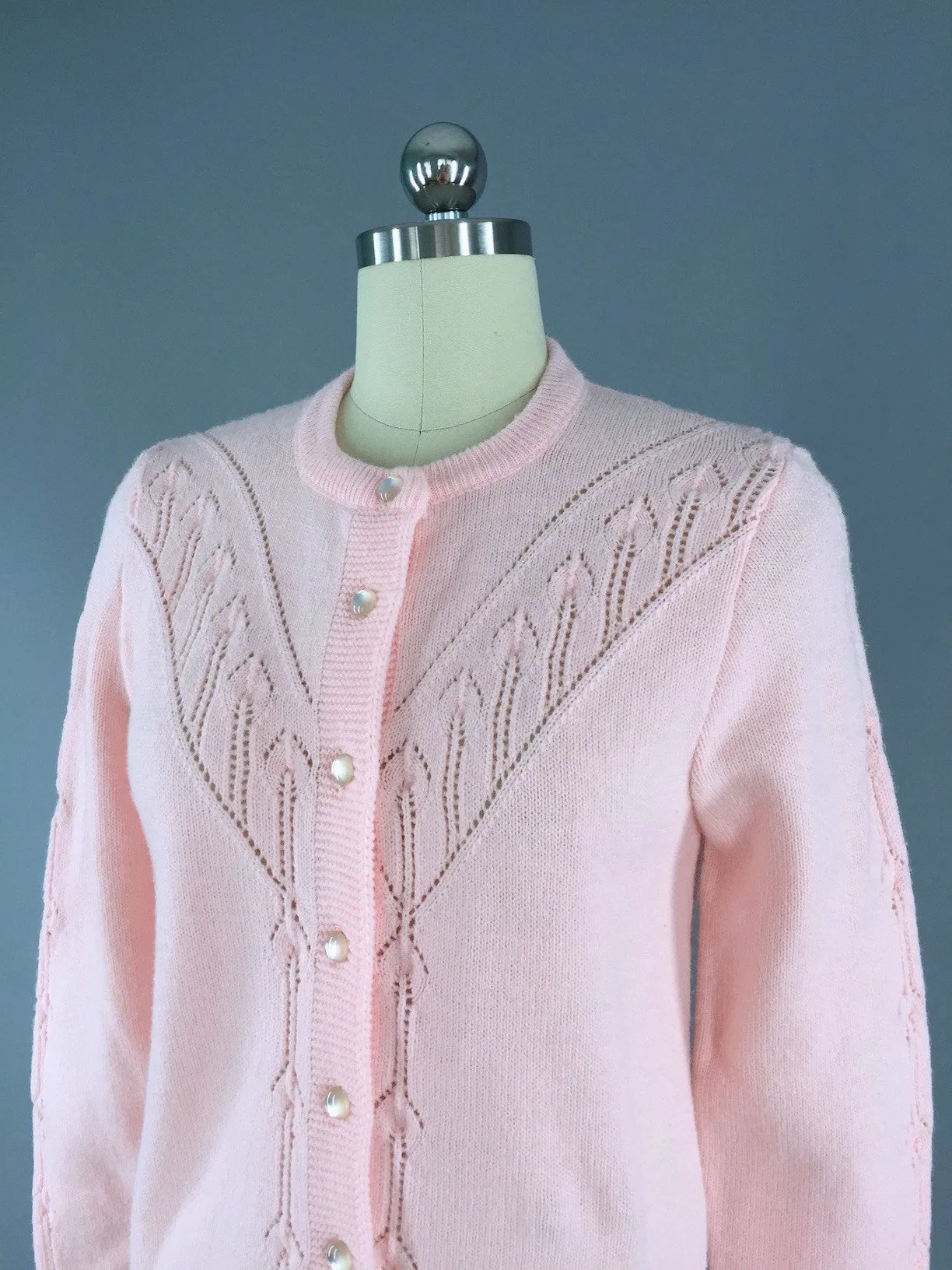 1970s Pink Sweater Cardigan