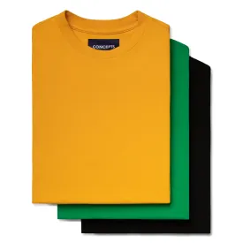 3-Pack Tee (Sunlight/Green/Black)