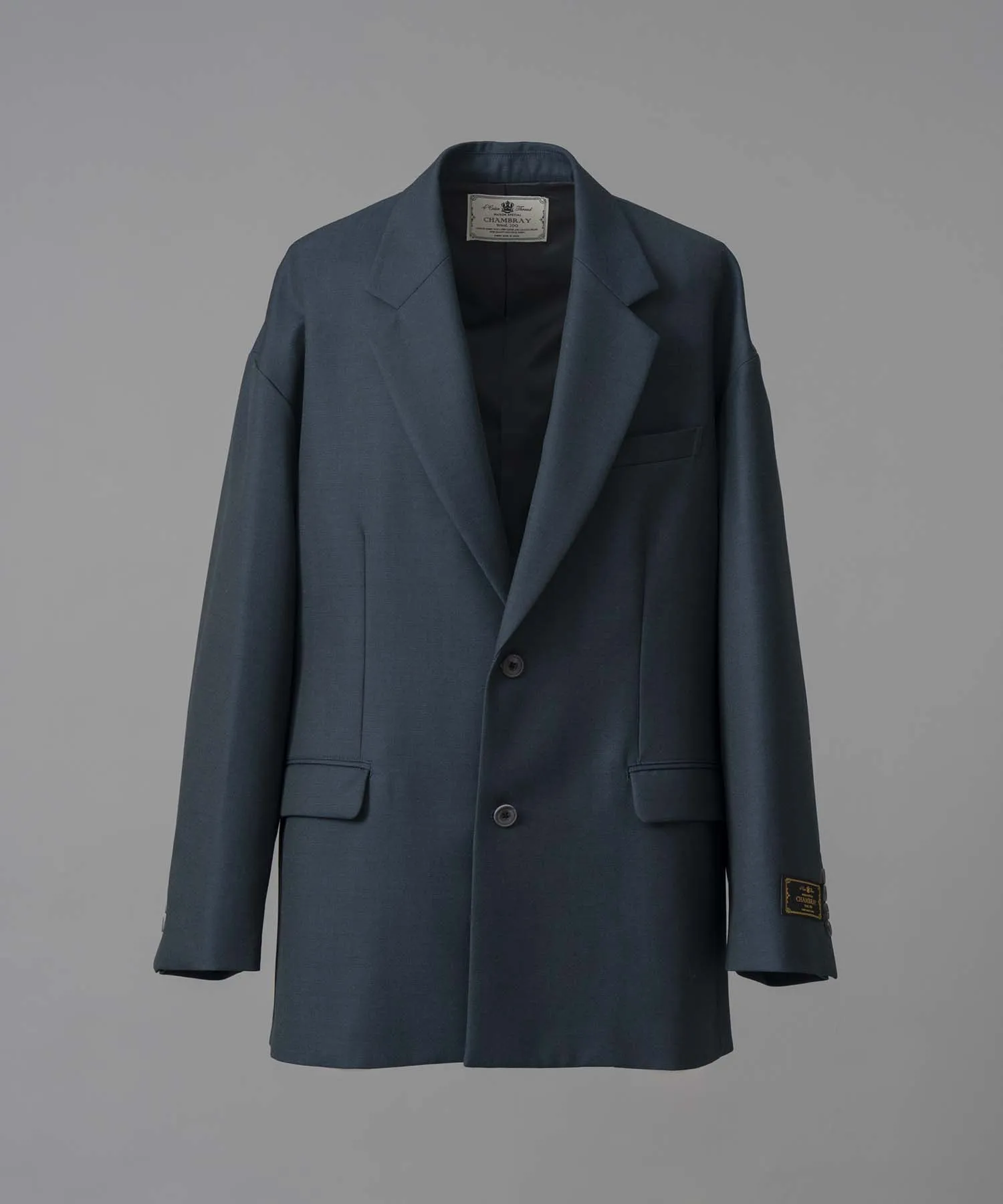 4 Colors Chambray Washable Wool Prime-Over Tailored Jacket