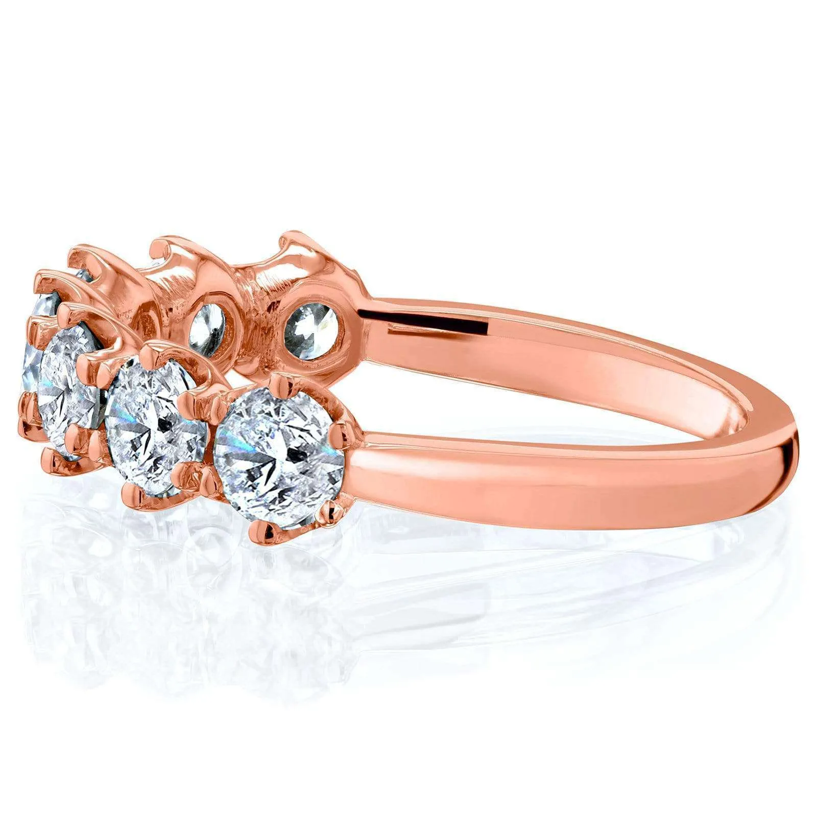 7-Stone Prong Set Diamond Ring 1 1/4 Carat TW in 14k Rose Gold