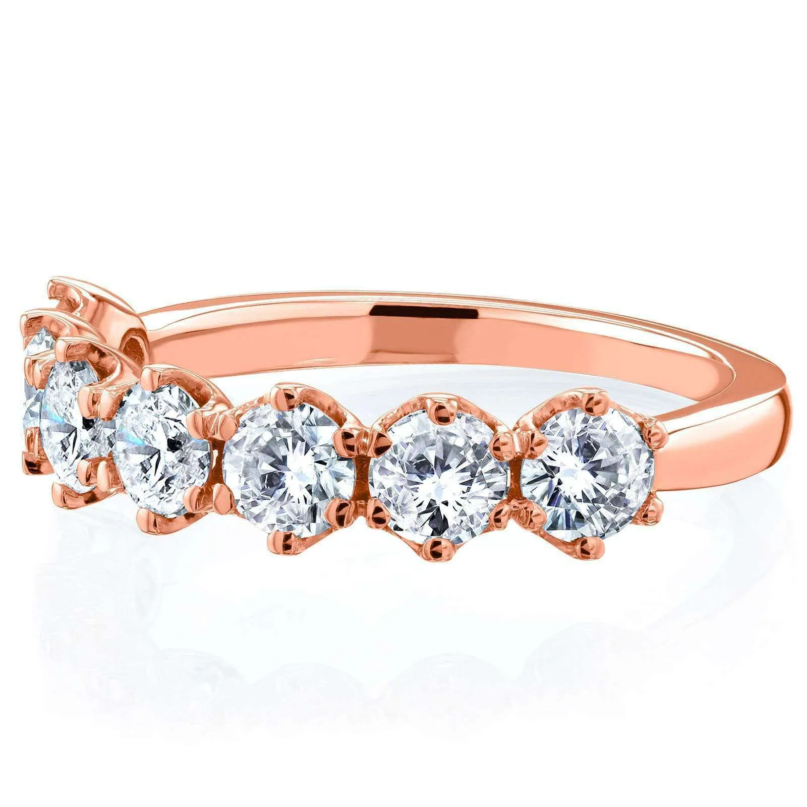 7-Stone Prong Set Diamond Ring 1 1/4 Carat TW in 14k Rose Gold