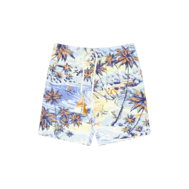 9-Inch Tropical-Print Terry Short Hawaiian Beach Bazaar