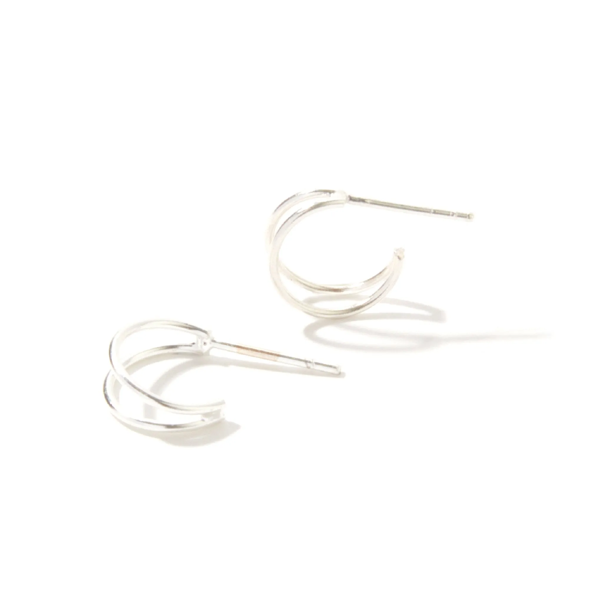 925 Pure Sterling Silver Double Hoops Earring For Women