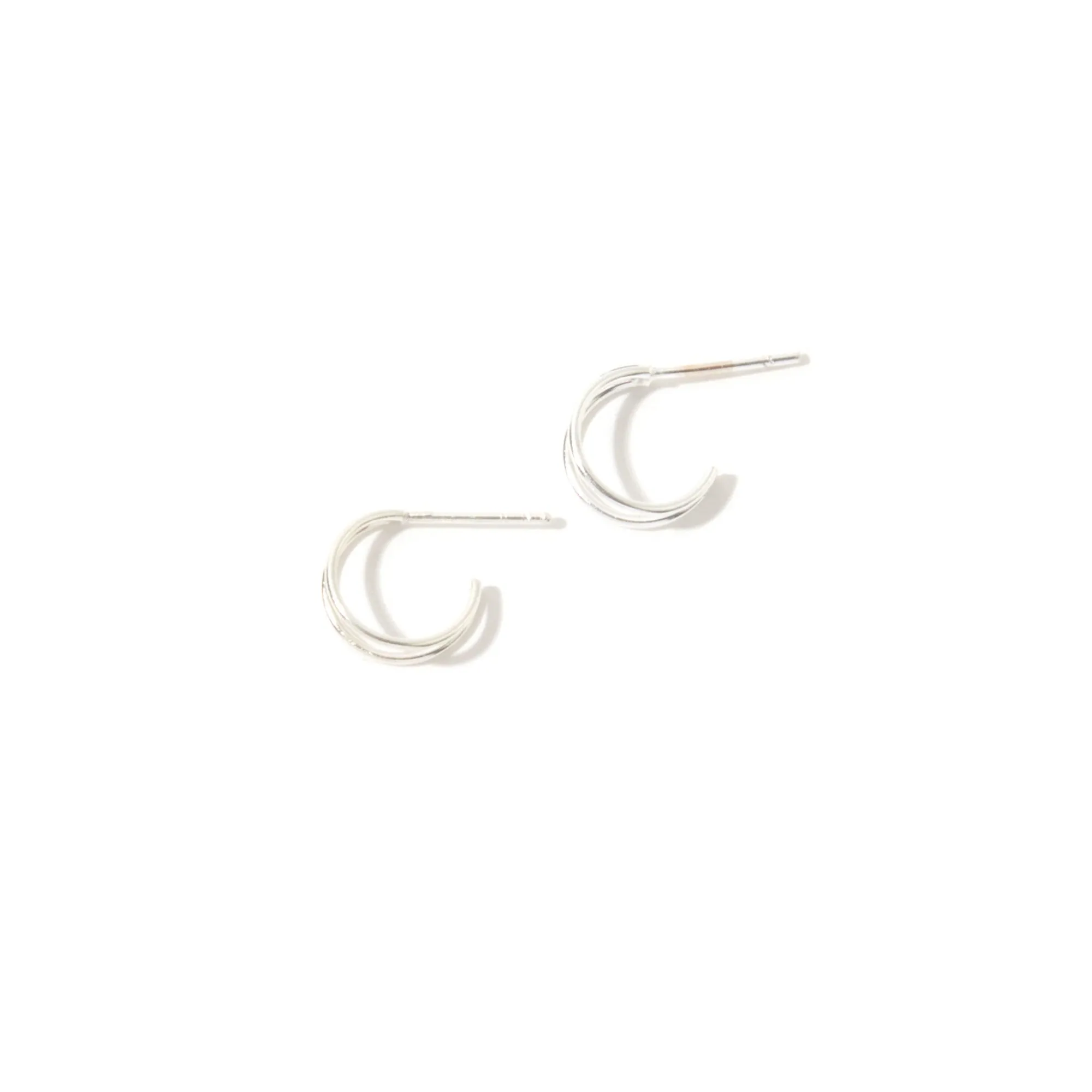 925 Pure Sterling Silver Double Hoops Earring For Women