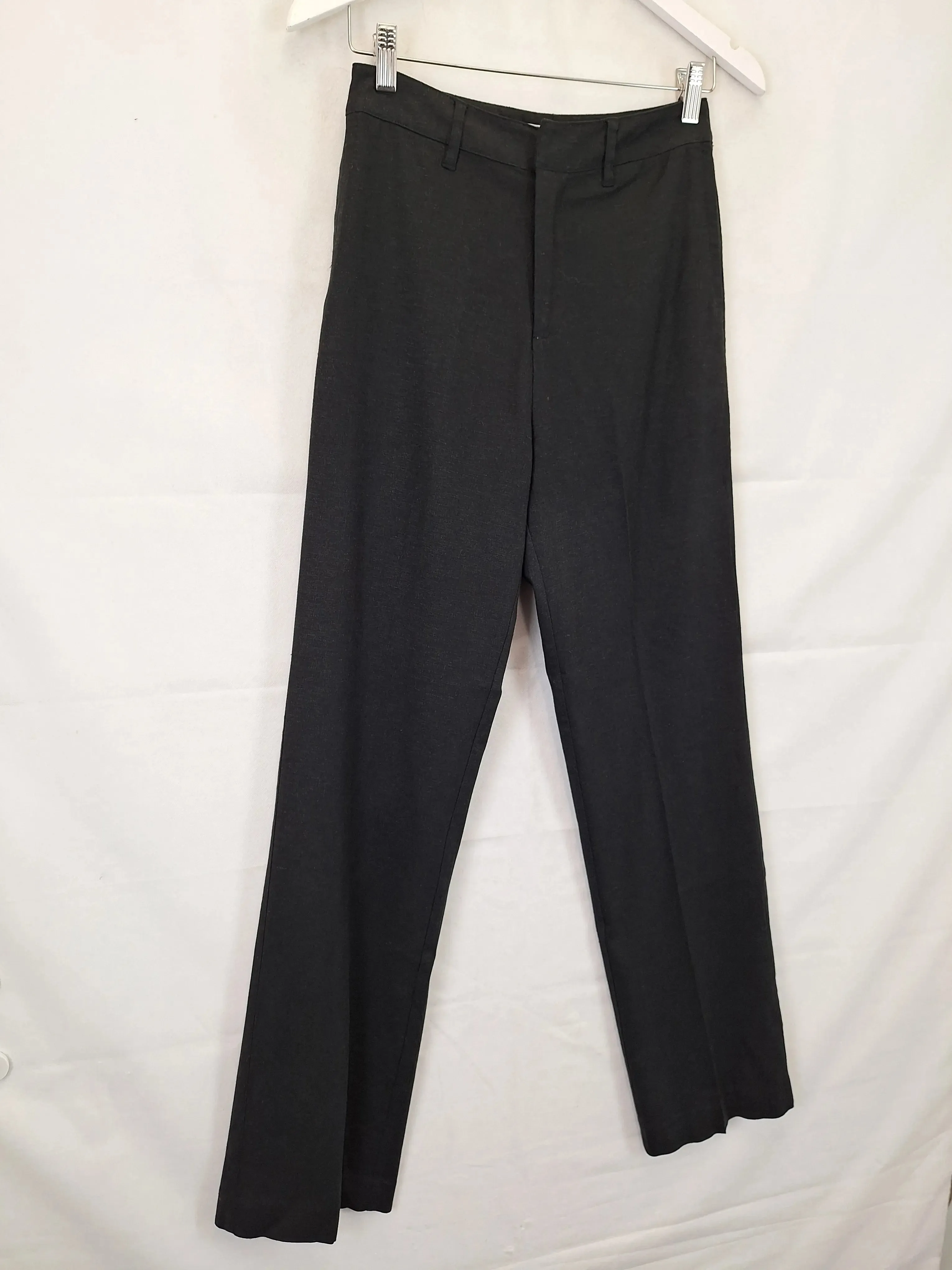 All Things Golden Linen Blend Classic Straight Pants Size XS