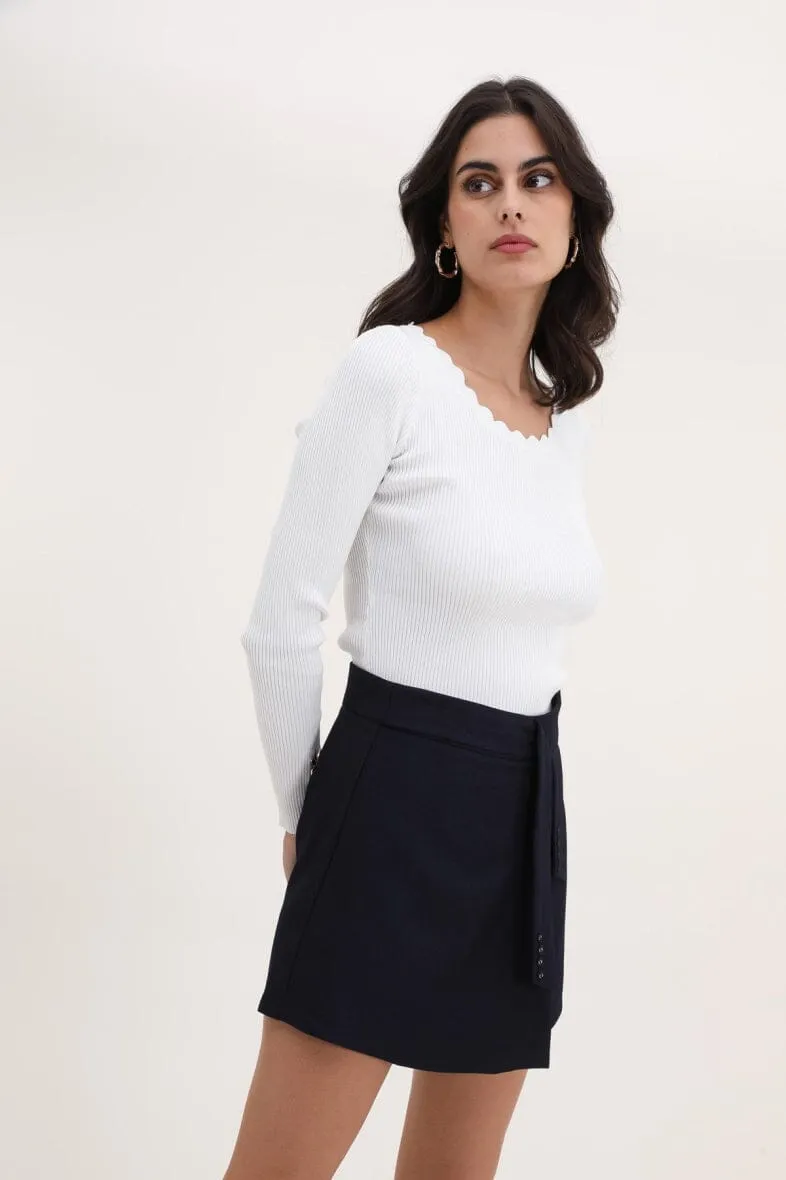 Anobel Copenhagen - Wool Skirt Shorts PC87B - Navy