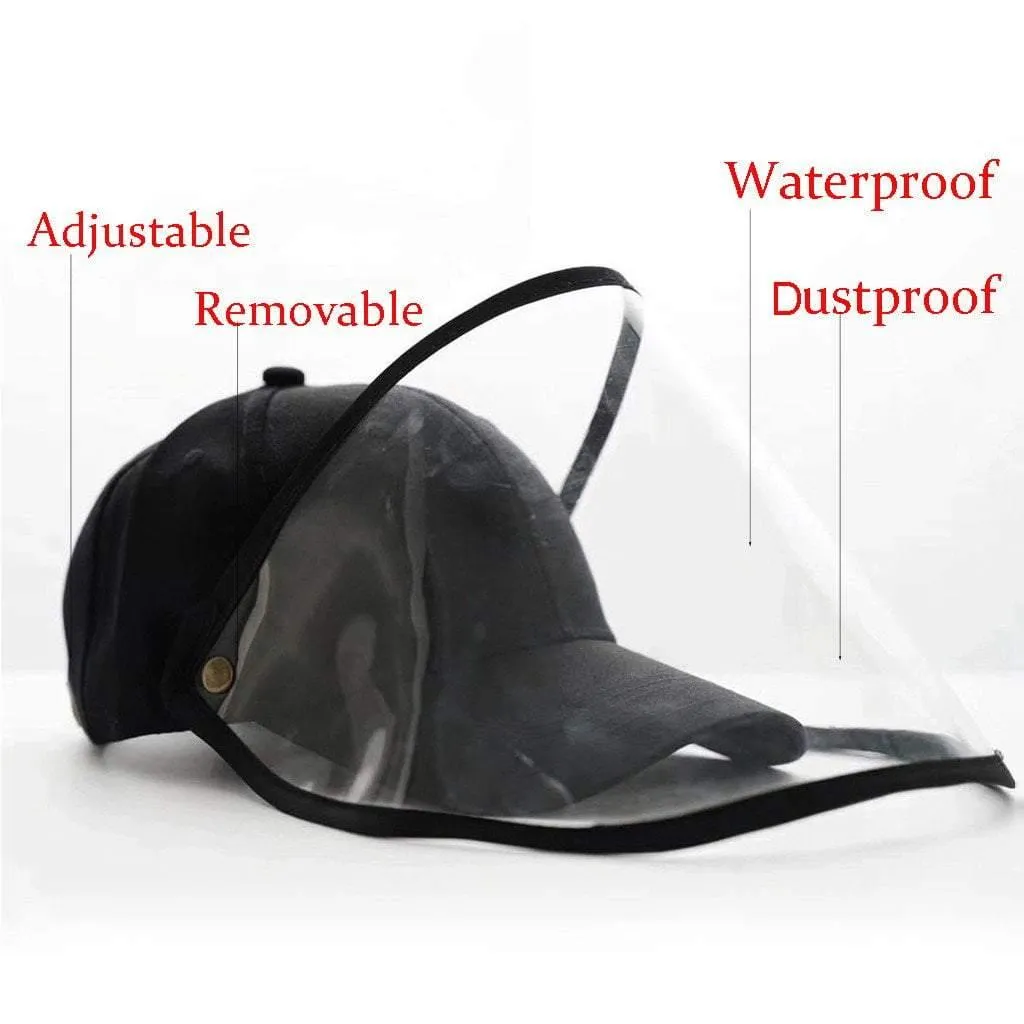 Anti-spitting Protective Hat Dustproof Cover Peaked Caps Hats Adjustable Size Outdoor Protective Face Shield Caps Protect