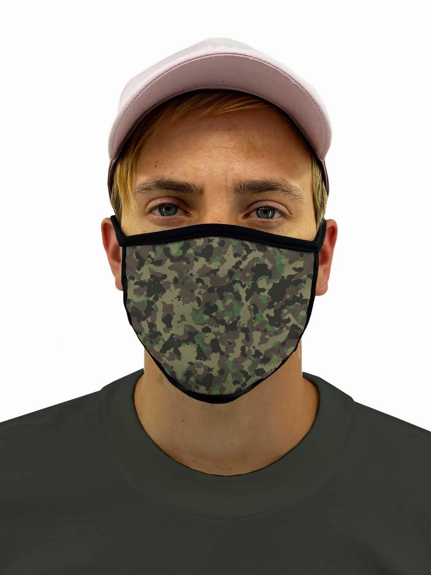 Army Camo Face Mask Filter Pocket