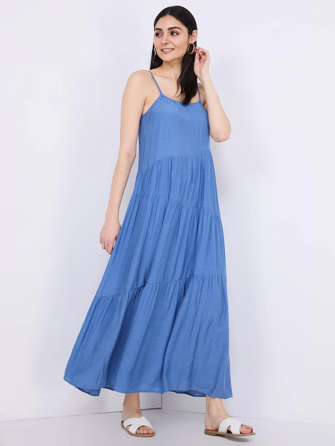 Asymmetrical Tiered Maxi Dress