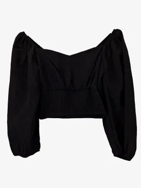 Atmos & Here Staple Balloon Sleeve Crop Top Size 8