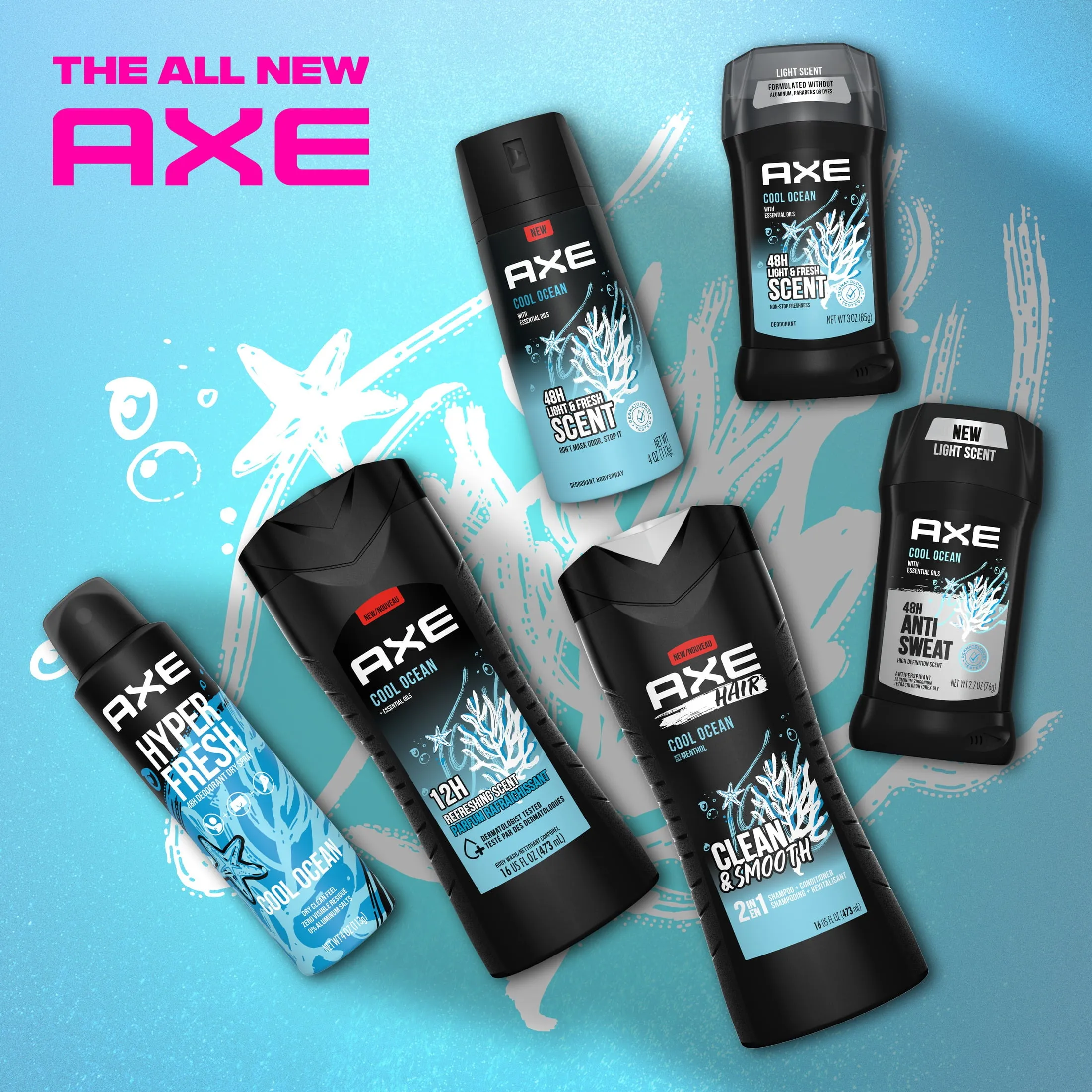 Axe Cool Ocean Long Lasting Men's Antiperspirant Deodorant Spray, Light and Fresh, 4 oz