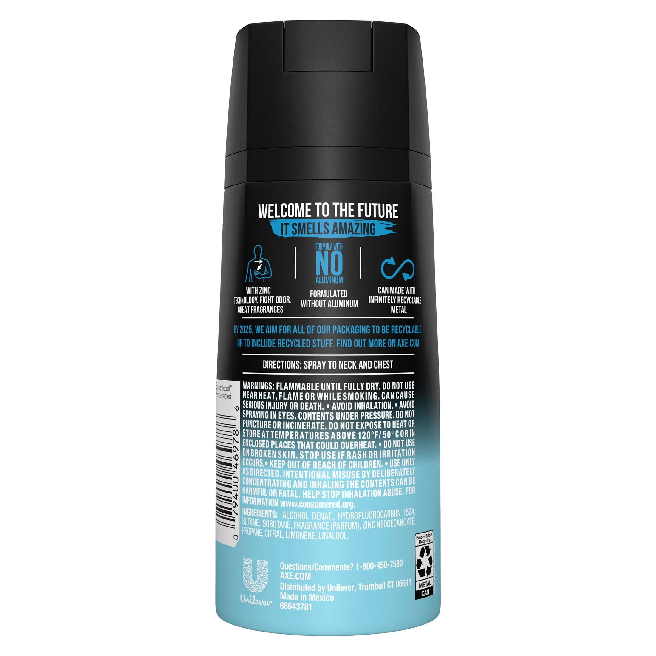 Axe Cool Ocean Long Lasting Men's Antiperspirant Deodorant Spray, Light and Fresh, 4 oz