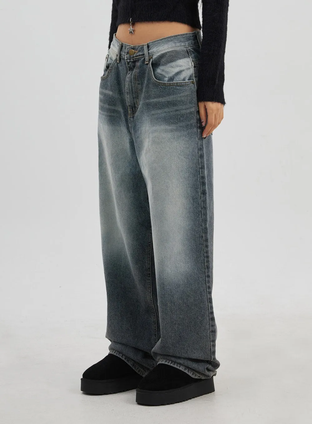 Baggy Low-Rise Jeans Unisex CJ326