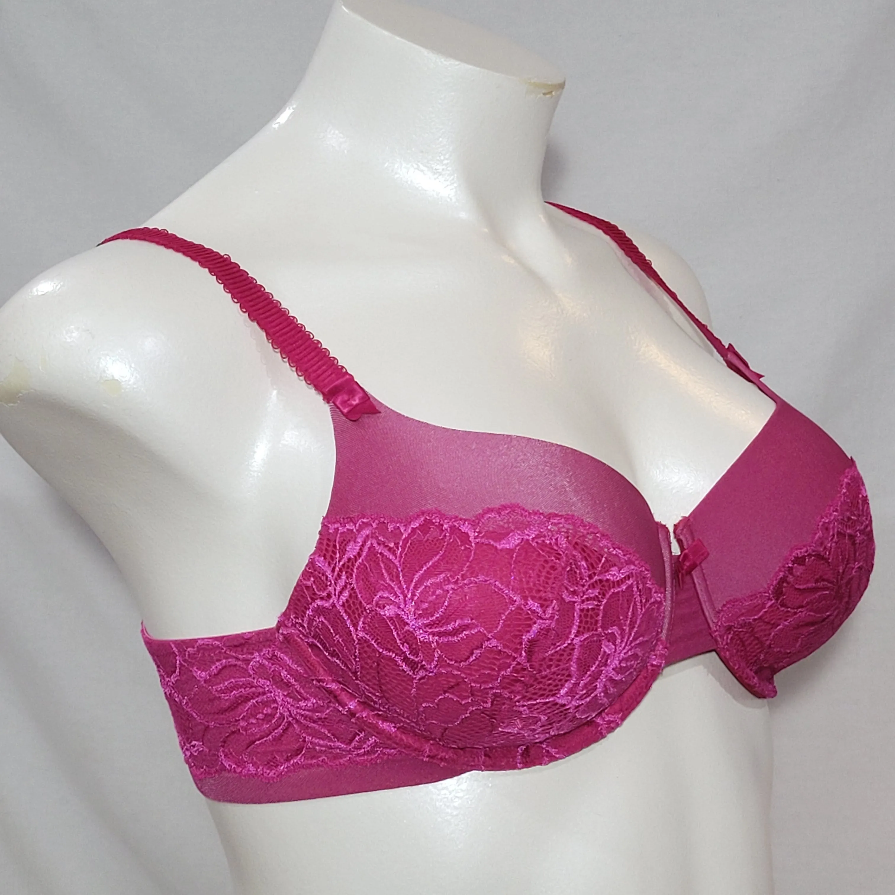 Bali 6542 Lace Desire Foam Underwire Bra 38D Gala Rose Pink NWT