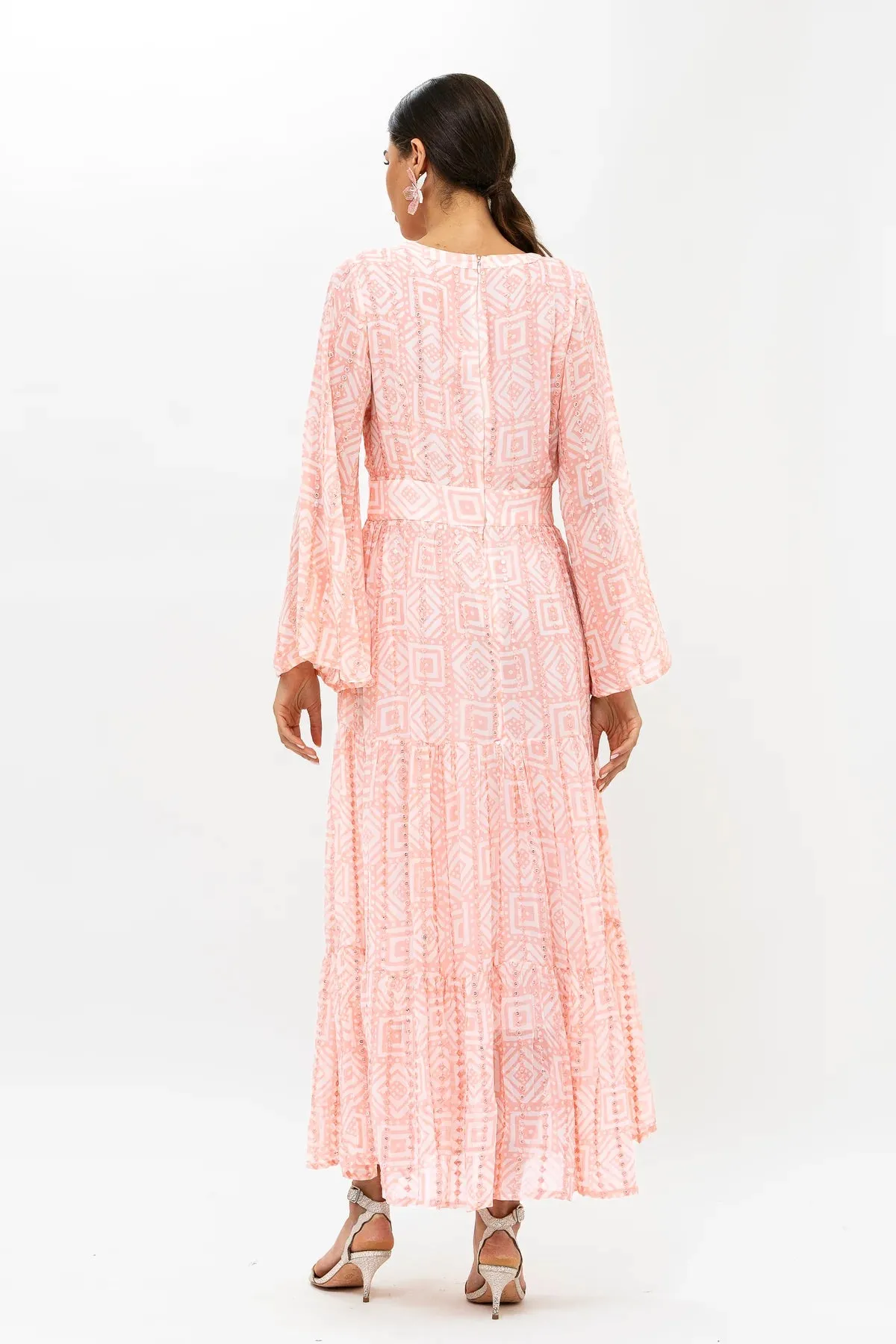 Balloon Waisted Maxi Dress - Bali Pink