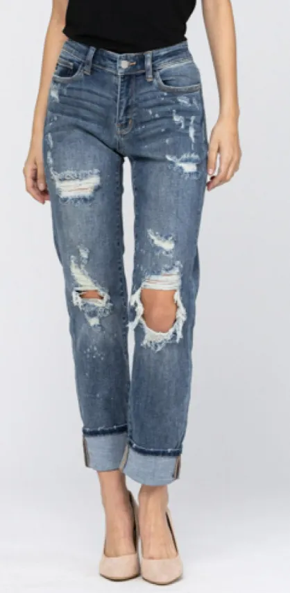 Beach Splash Boyfriend Jeans Draft