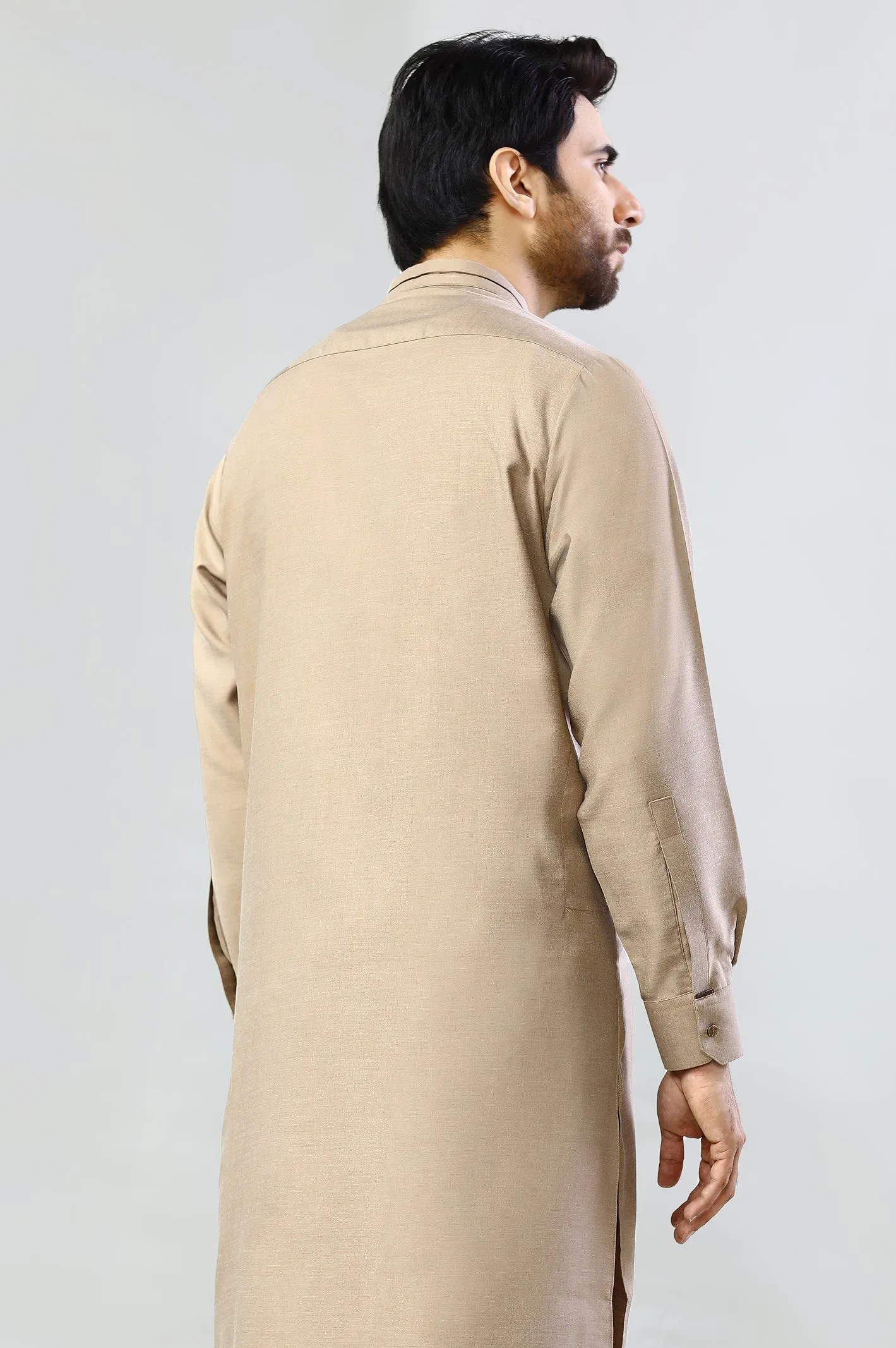 Beige Cotton Shalwar Kameez