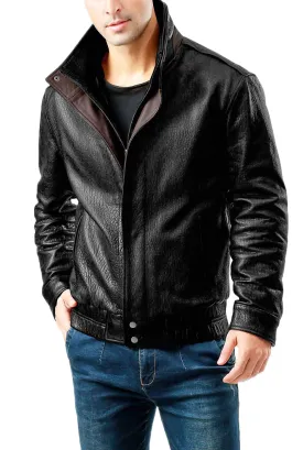 BGSD Men Brandon New Zealand Lambskin Leather Bomber Jacket