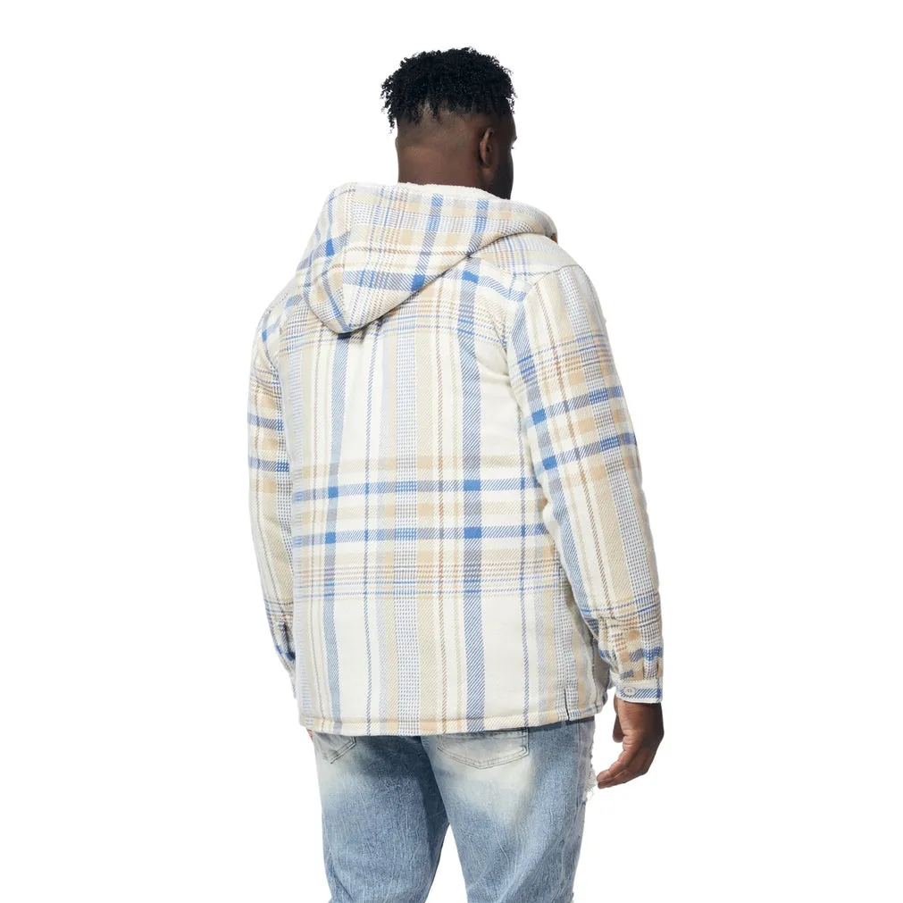 Big and Tall Plaid Flannel Shacket - Biscotti