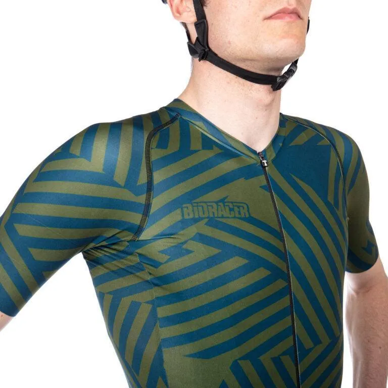 Bioracer Spitfire Mens Cycling Jersey (Don Dazzle/Petrol Olive)