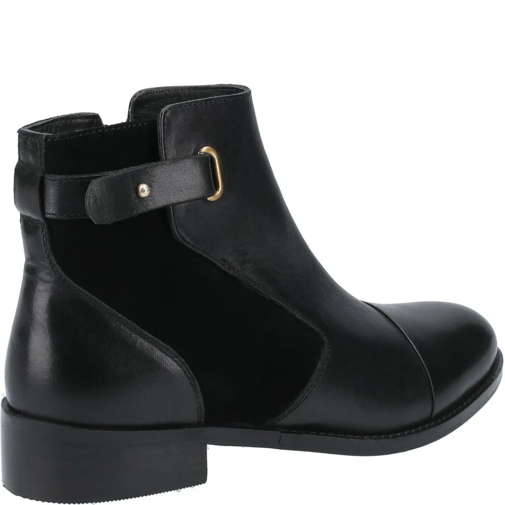 Black Hollie Zip-Up Ankle Boots