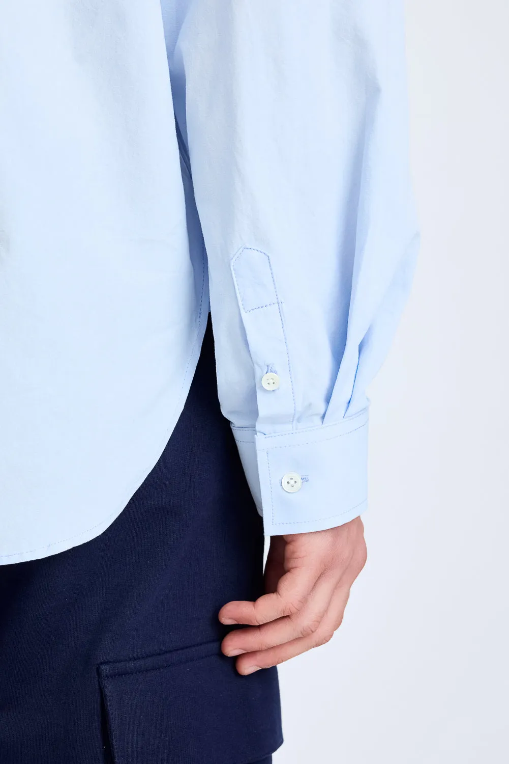 Blue Stiff-Collar Shirt