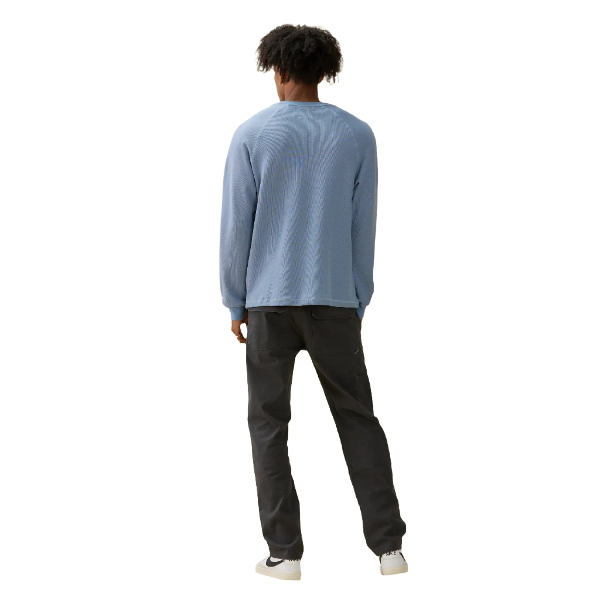 Blue Washed Waffle Crewneck