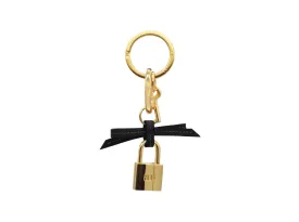 Bow and Padlock Keyring/Bag Charm - Dolomite Pebble Print - Black