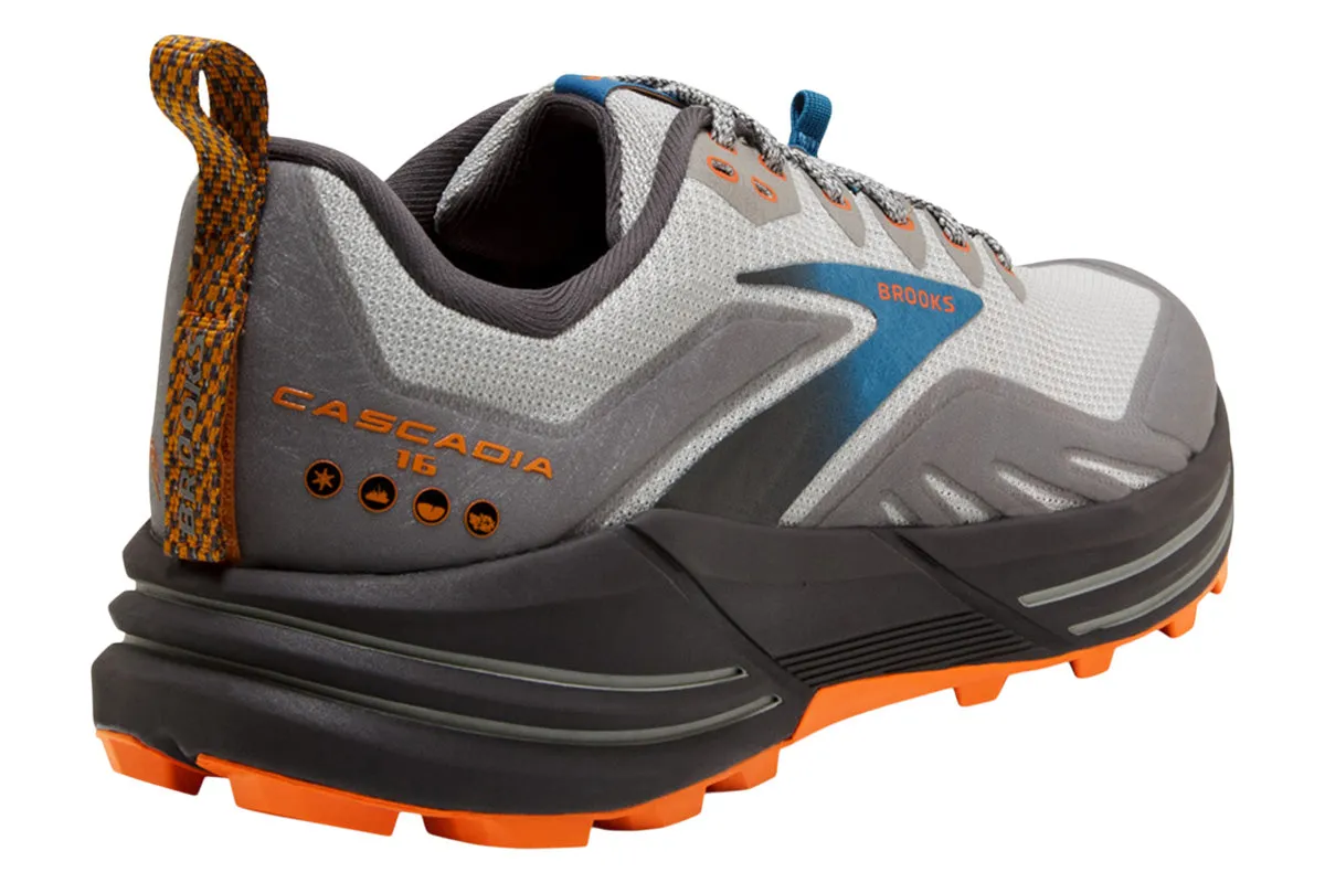 Brooks Cascadia 16 2E Grey/Orange Mens