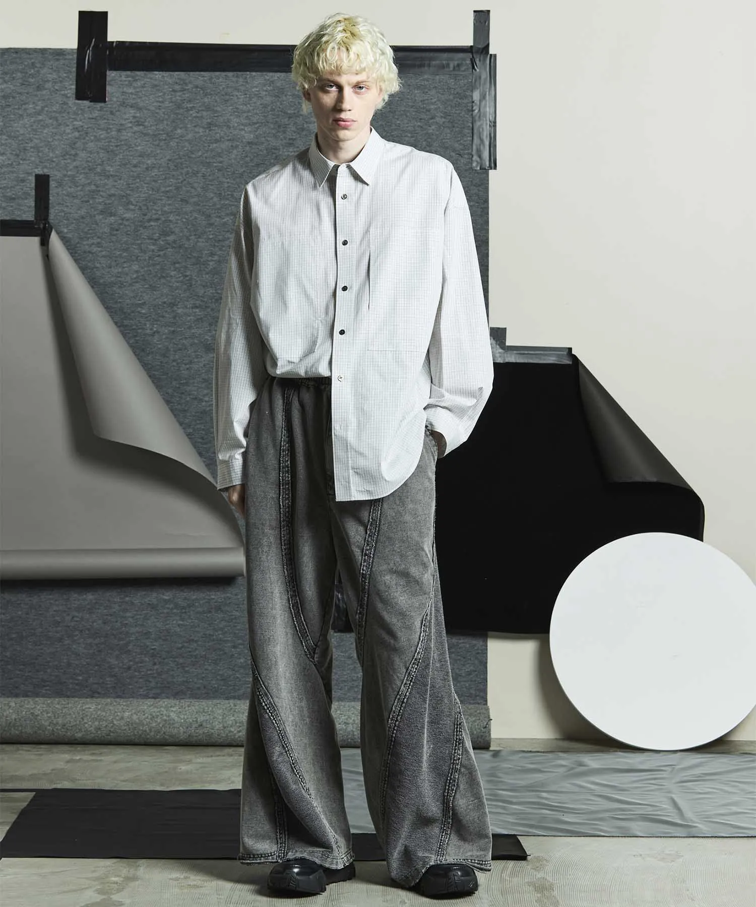 Chemical Over-Dyed Inside-Out Sweat Wide Pants