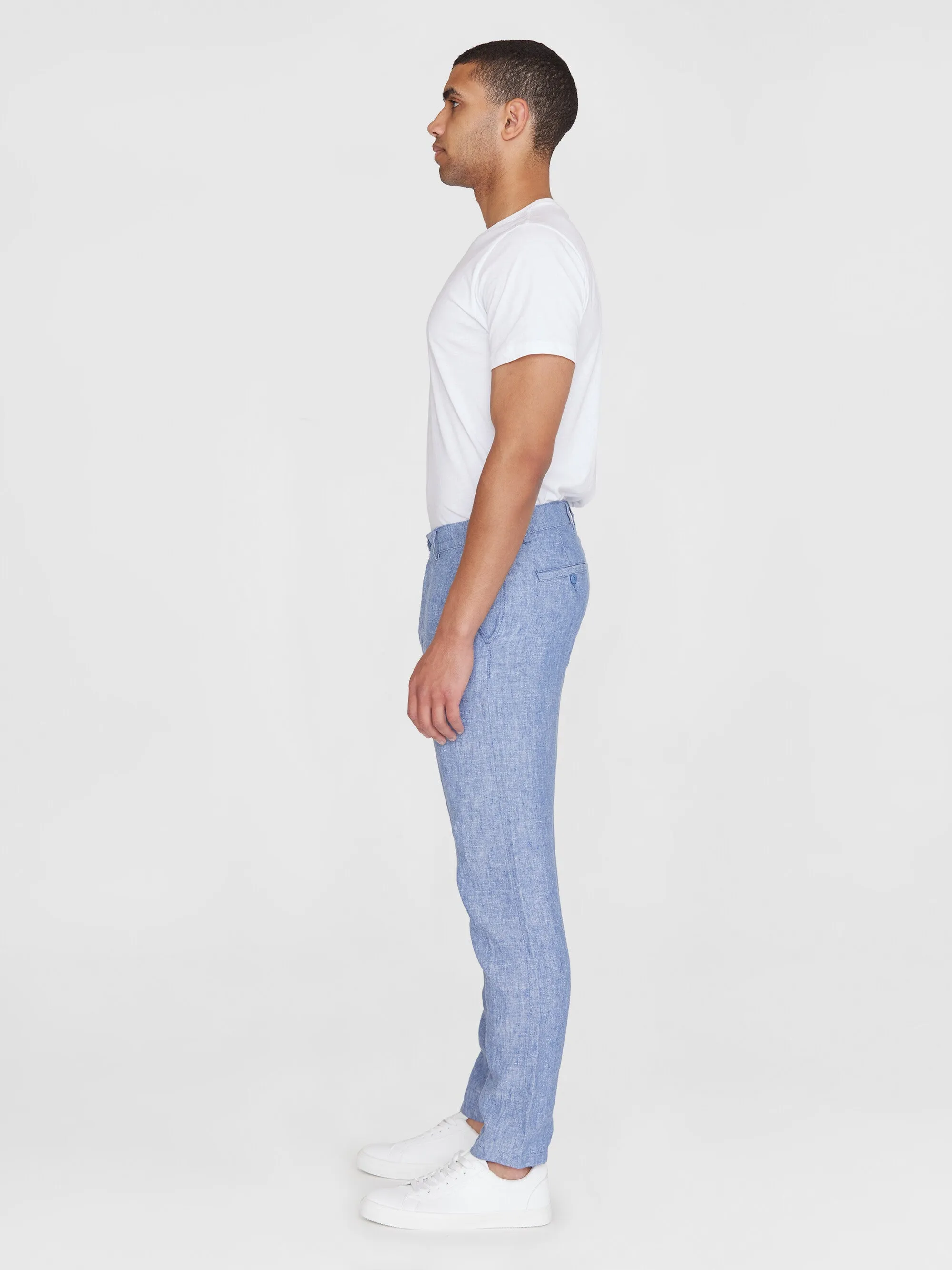 CHUCK regular linen pants - GOTS/Vegan - Moonlight Blue