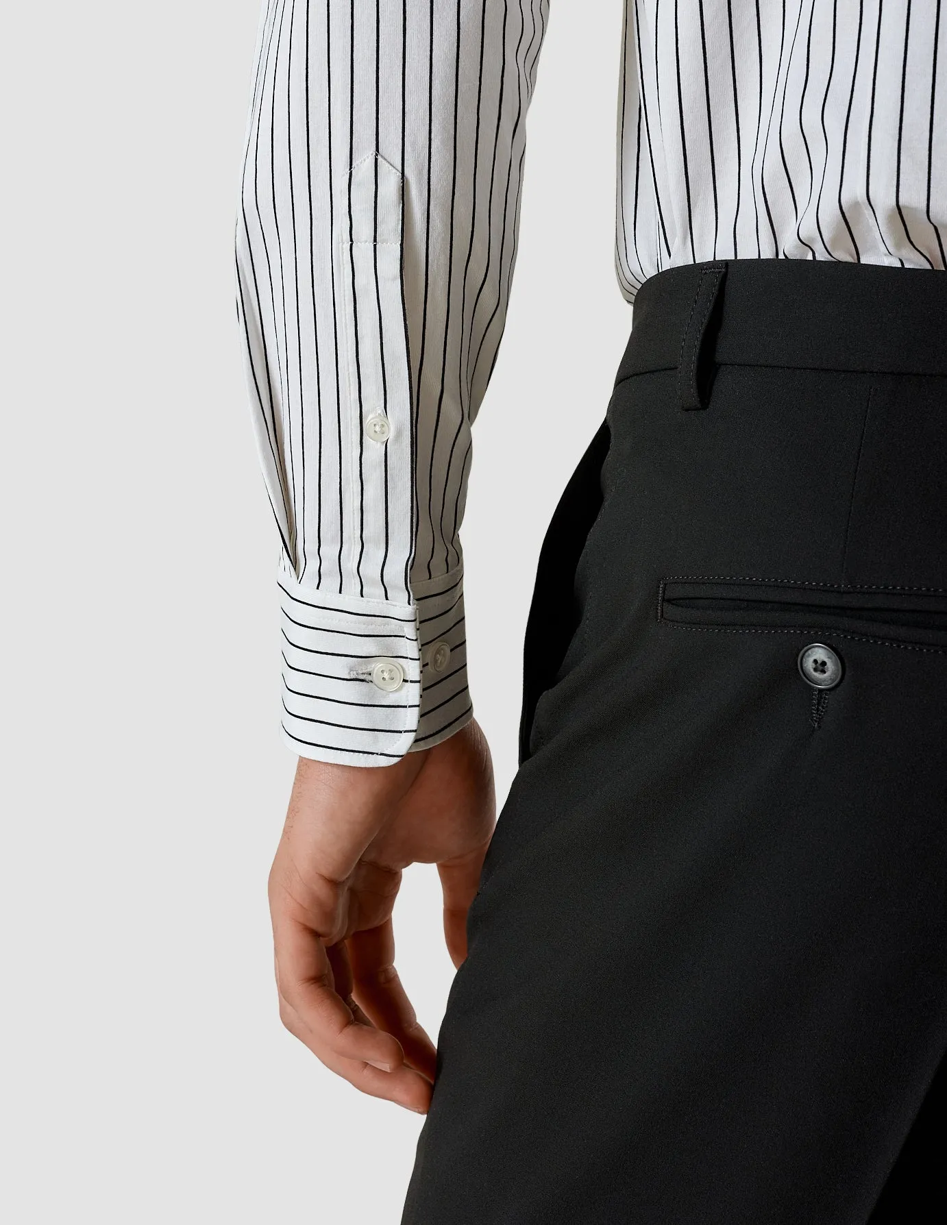 Classic Shirt Black Stripes Slim