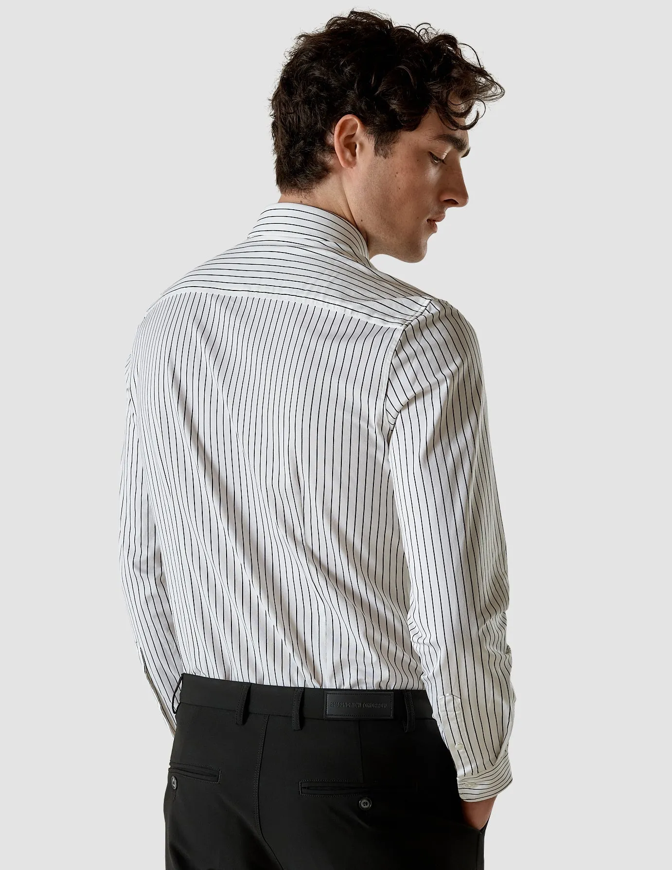 Classic Shirt Black Stripes Slim