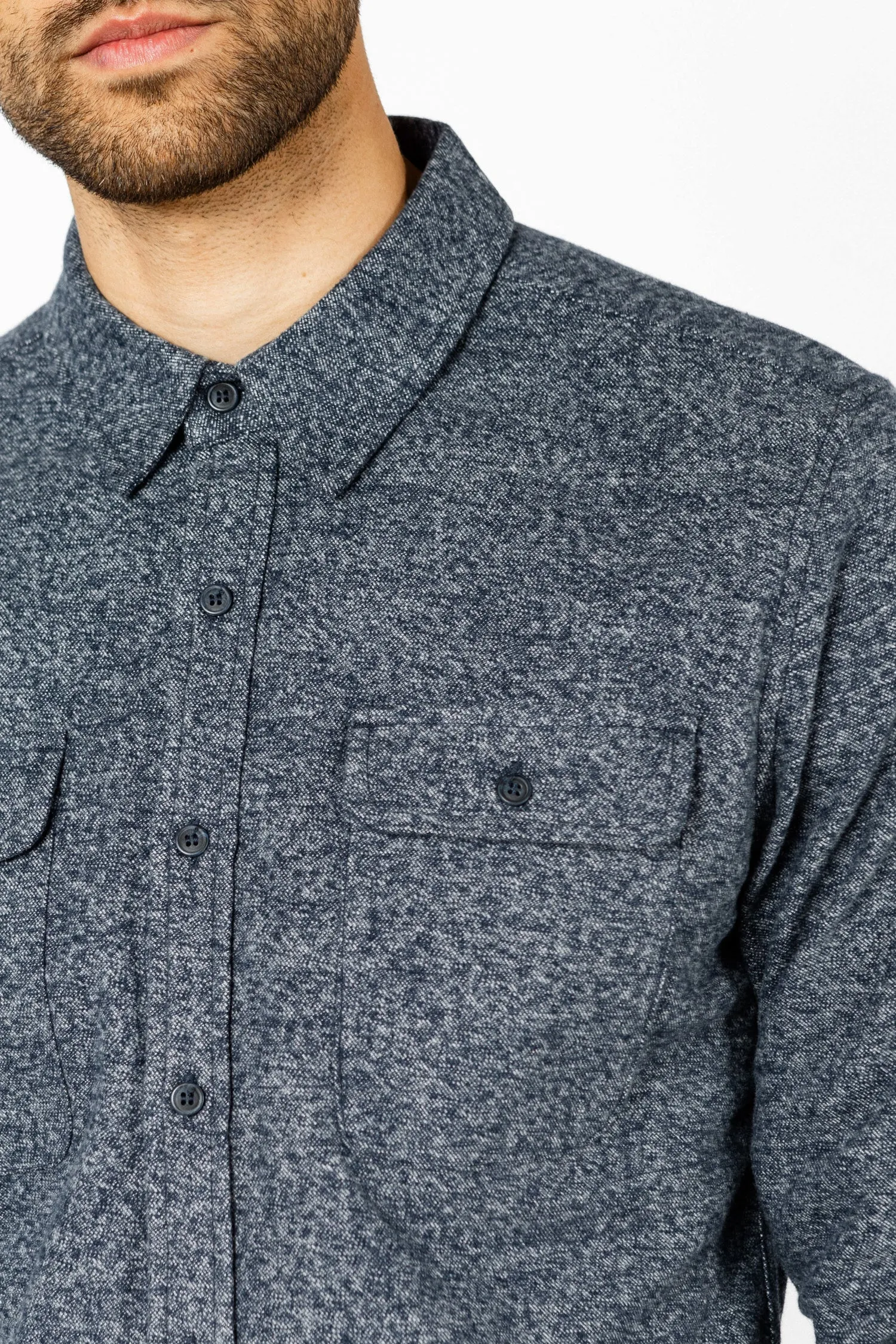 Cole Slim Shirt / Navy Melange