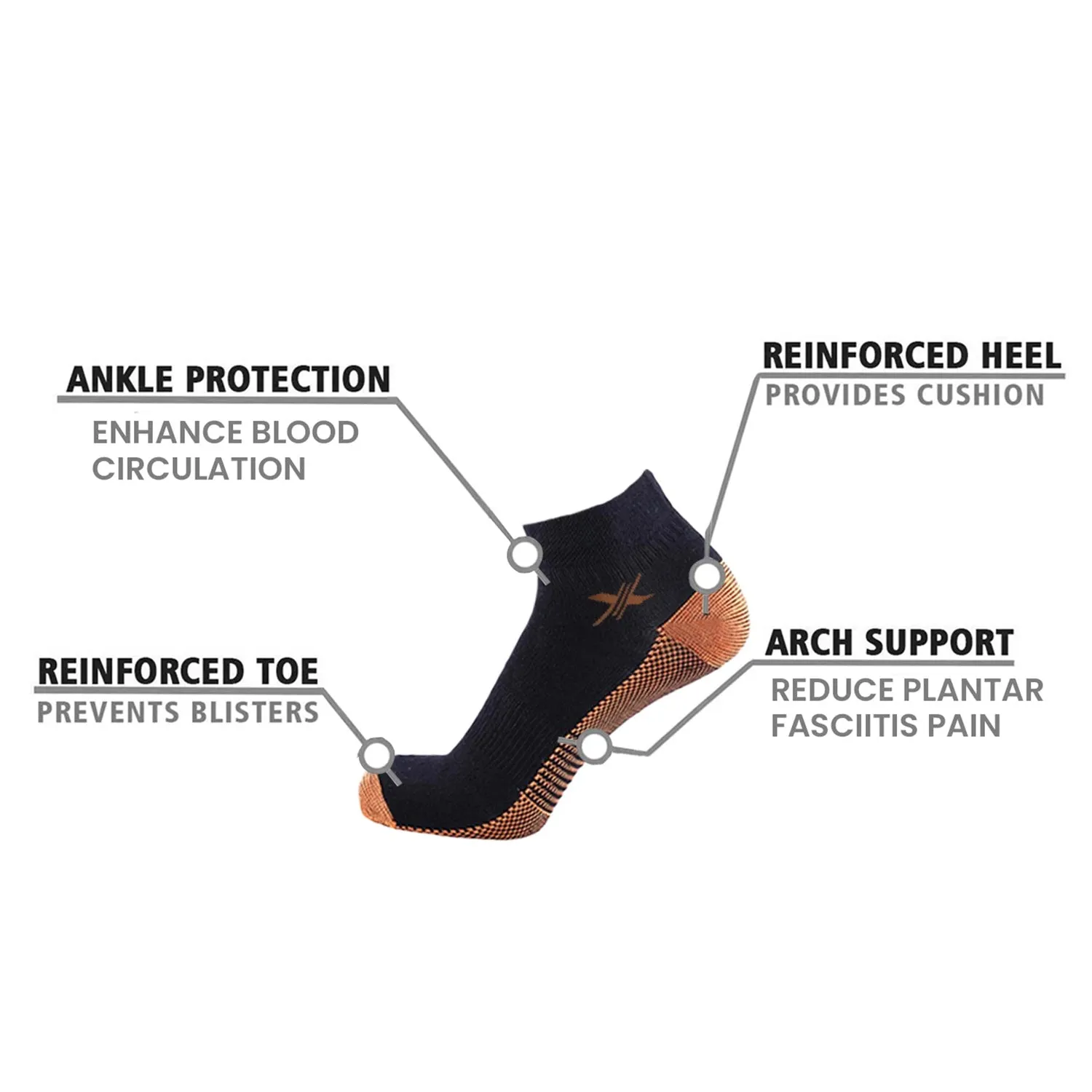 Copper-Infused Ankle Socks (3-Pairs)