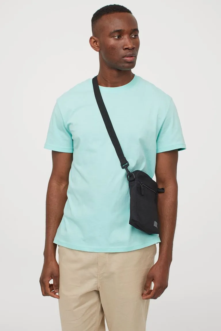 Cotton T-shirt-Turquoise-1005934001