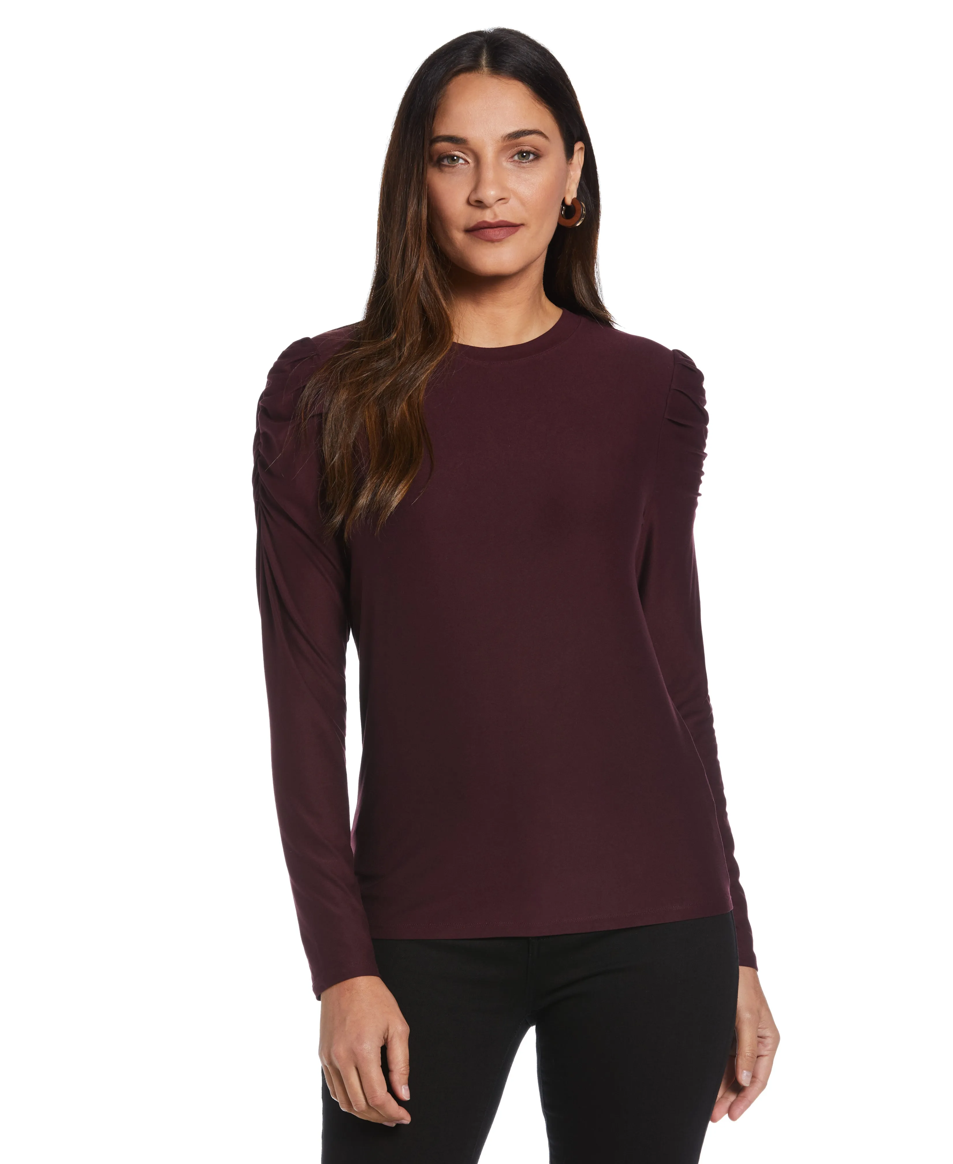 Crew Neck Puff Sleeve Top