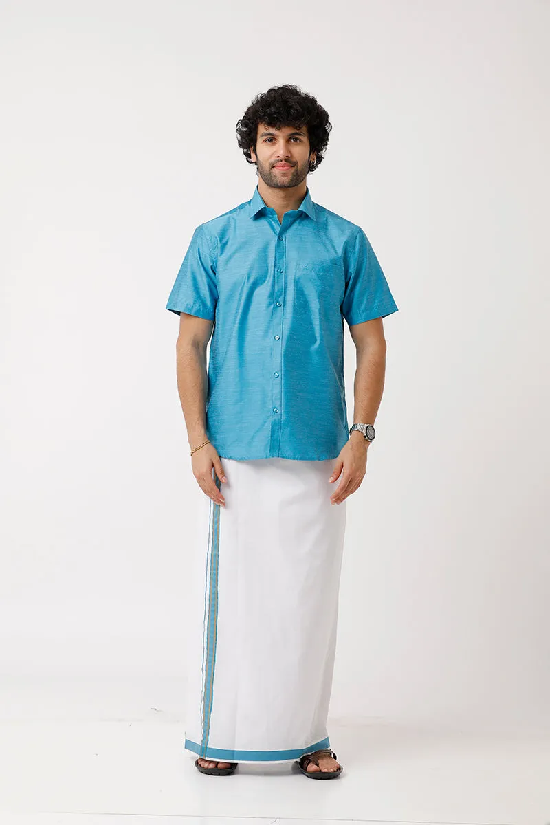 Divine - Ramar Green Matching Shirt and Dhoti Set For Men | Uathayam