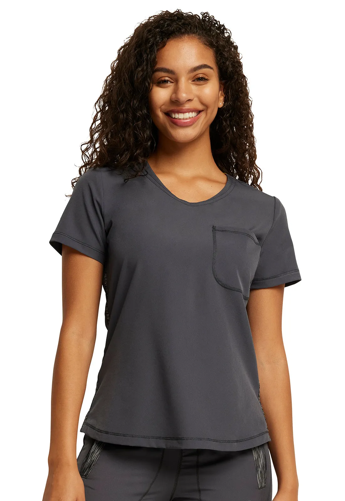 Dynamix - Women's Rounded V-Neck Solid Top