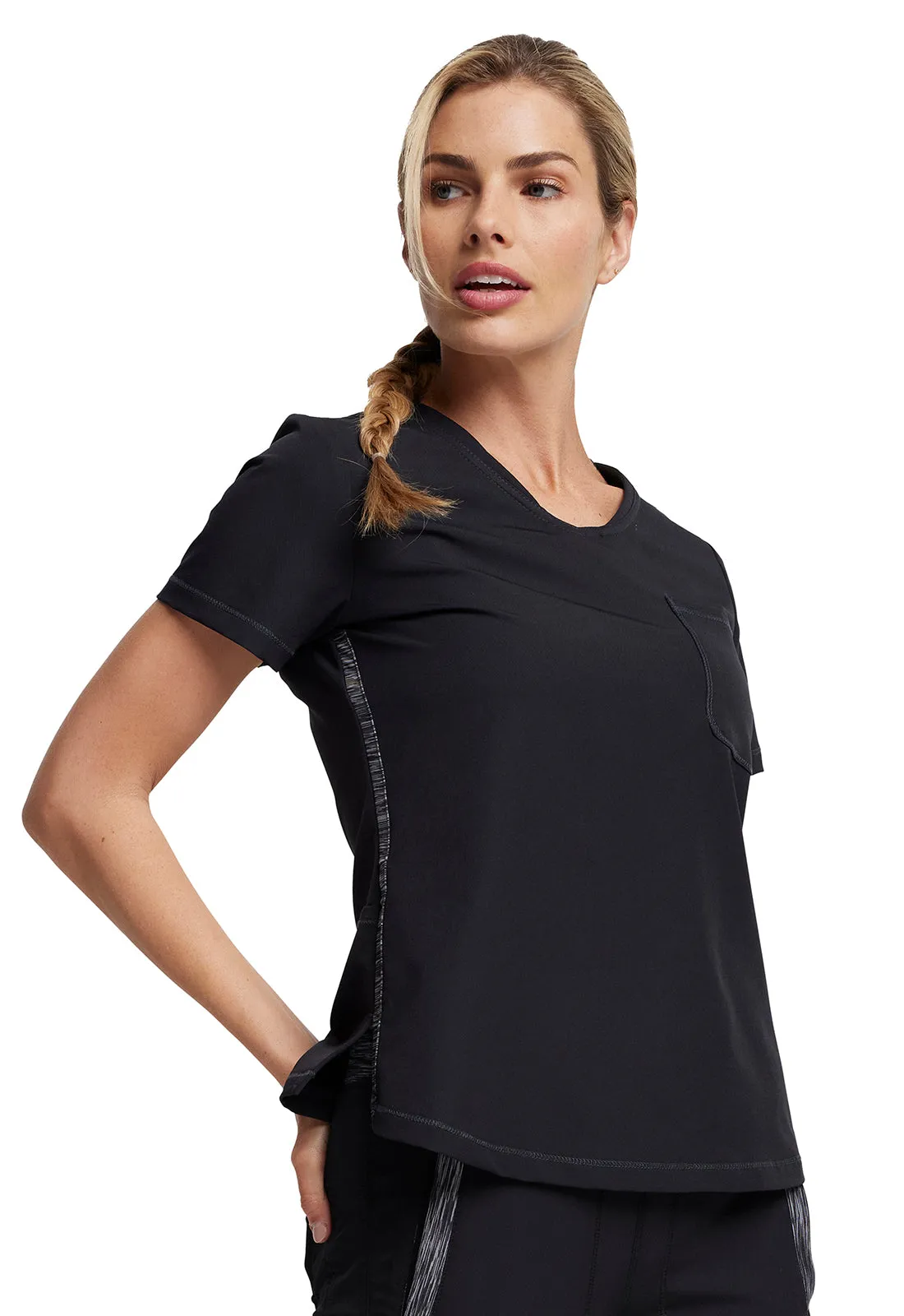 Dynamix - Women's Rounded V-Neck Solid Top