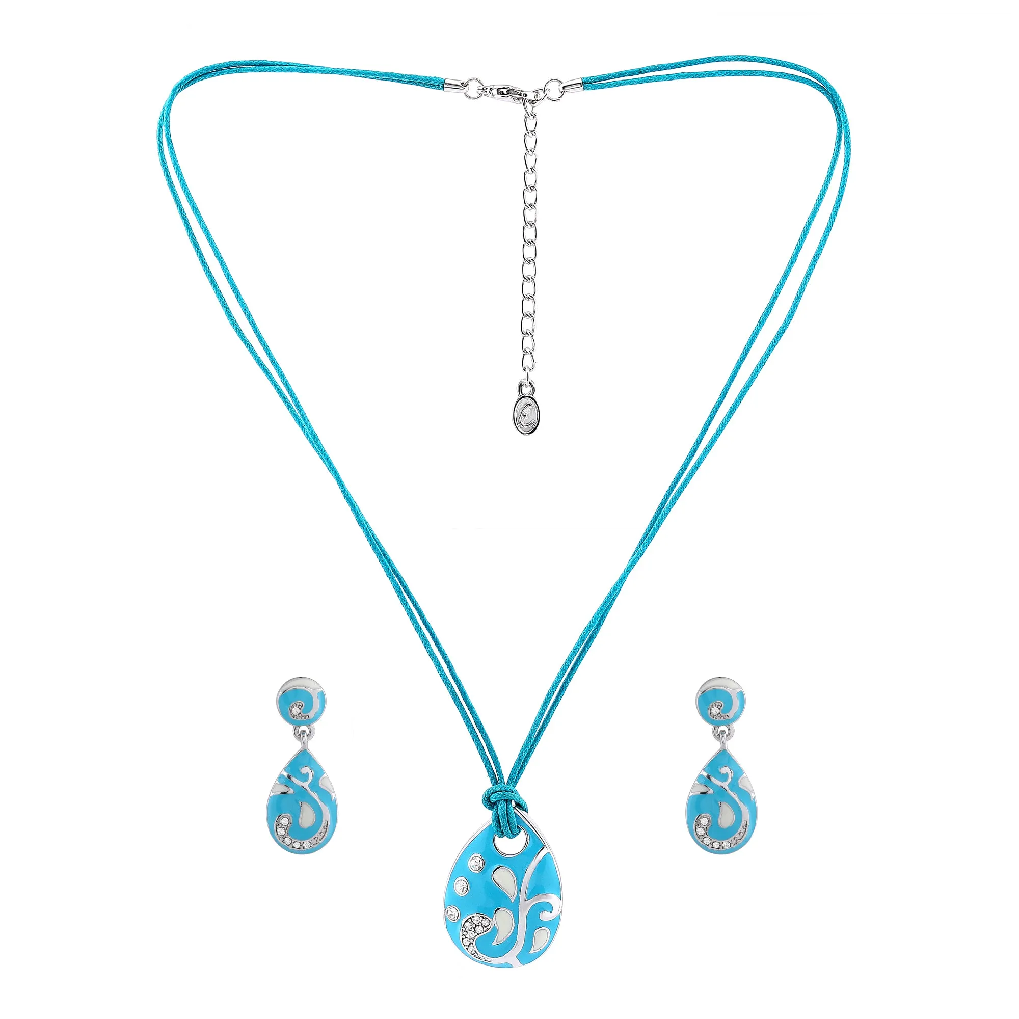 Estele Feroza Drop pendant Set