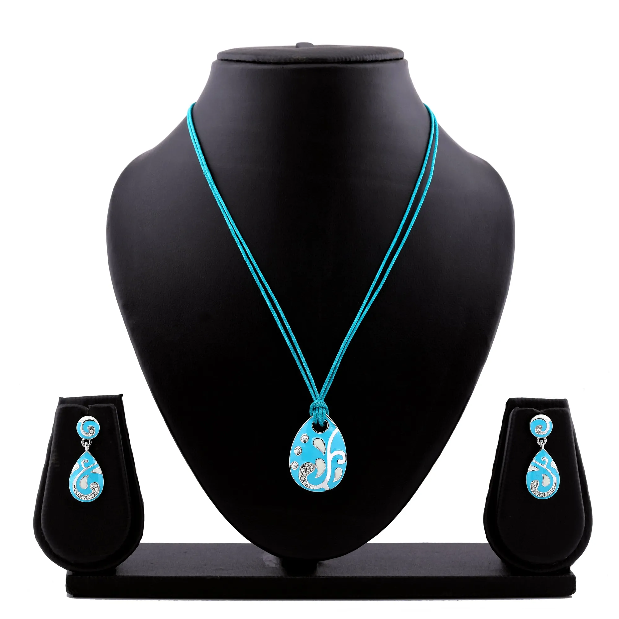 Estele Feroza Drop pendant Set