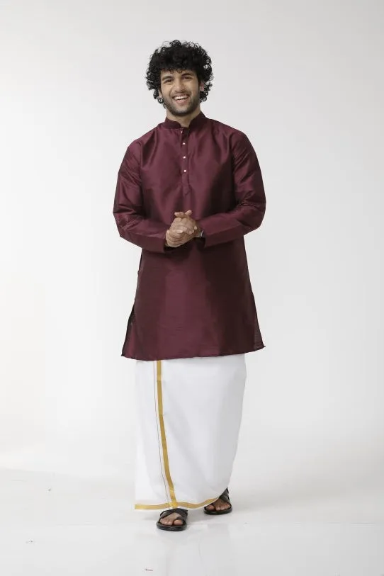 Ethnix - Brown Long Kurta for Men | Uathayam