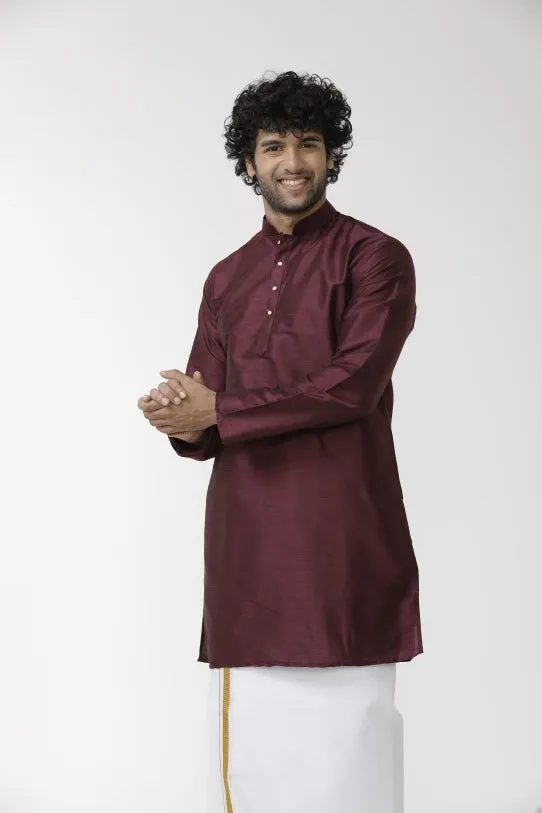 Ethnix - Brown Long Kurta for Men | Uathayam