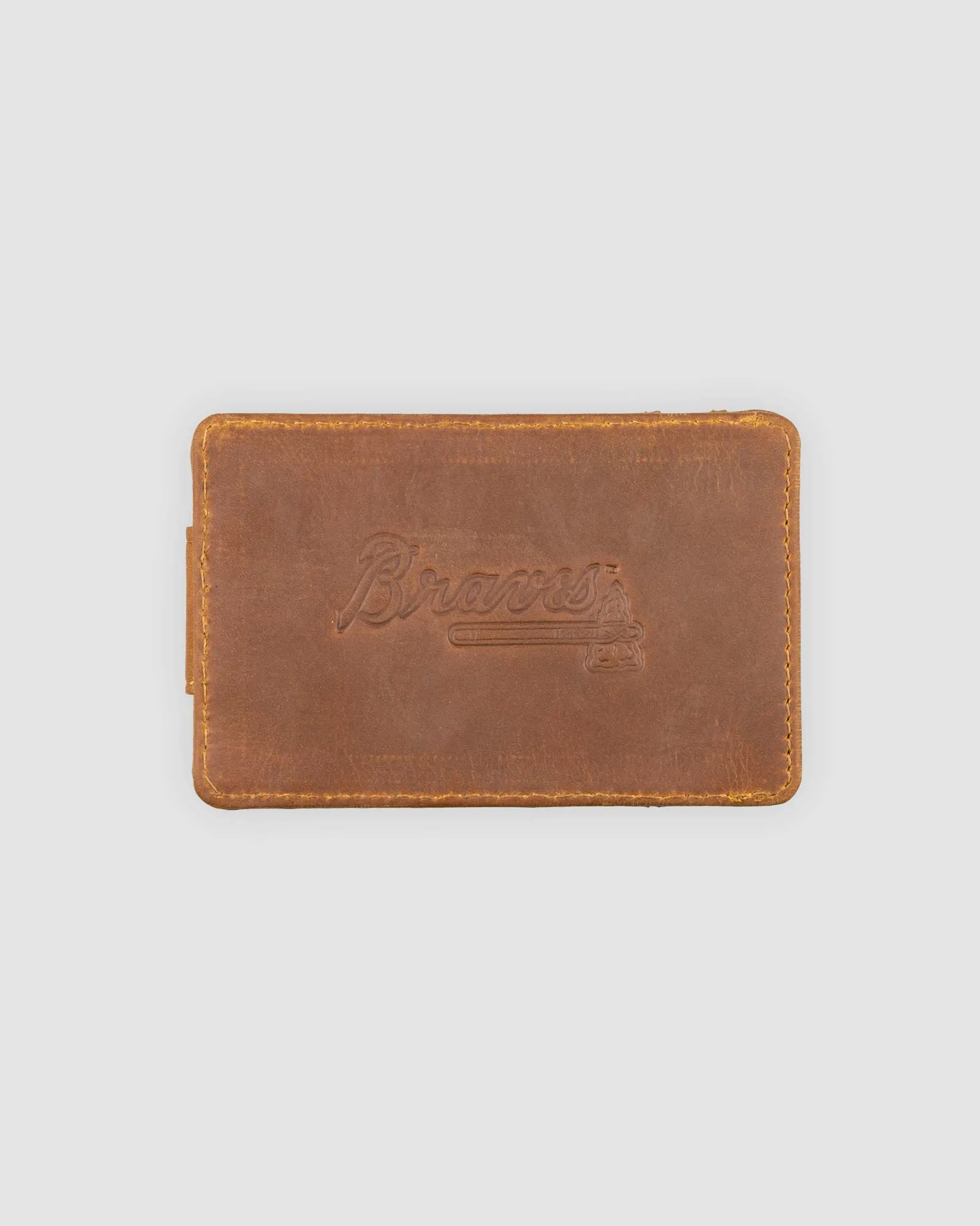 Flag Man Glove Leather Money Clip Wallet - Atlanta Braves