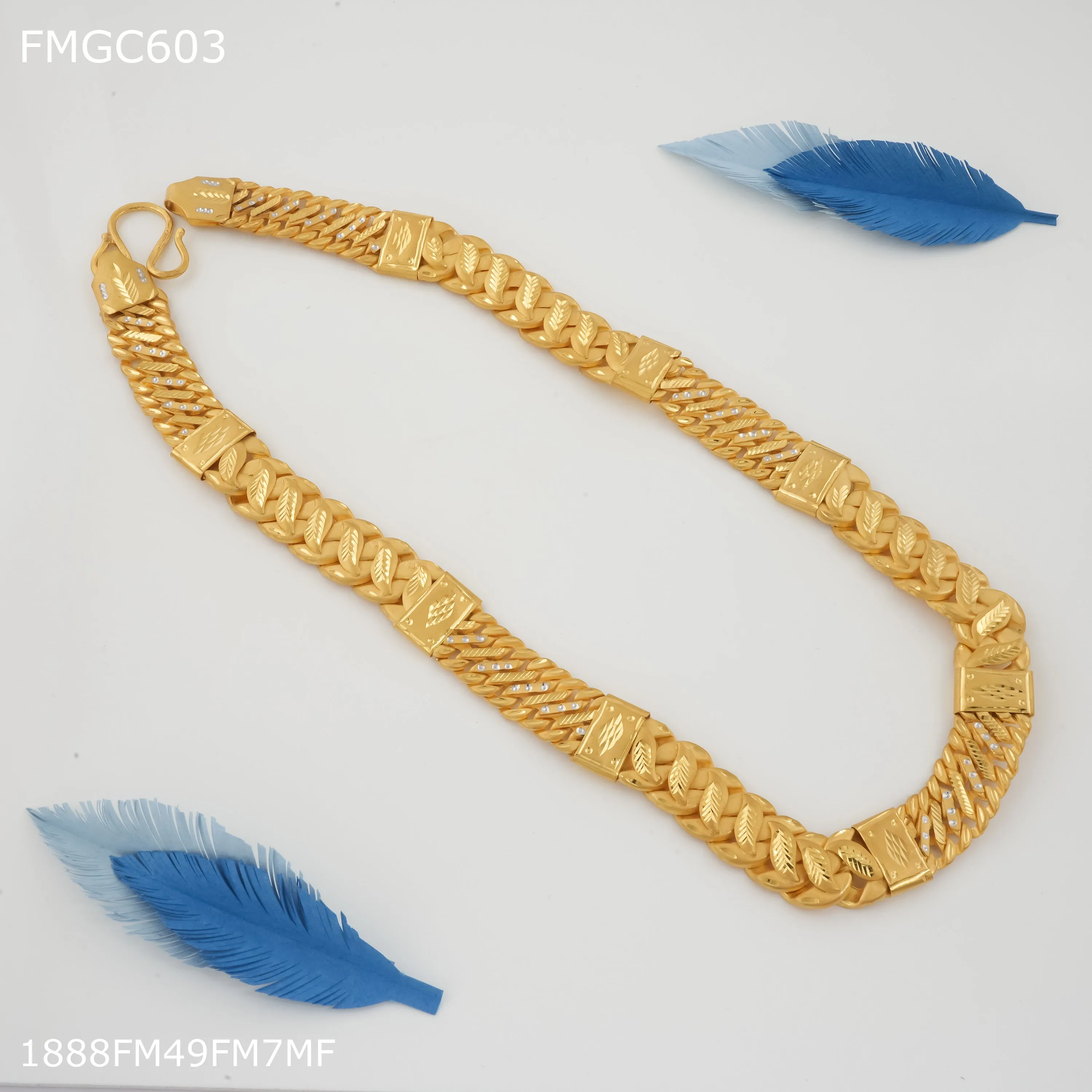 Freemen 1GM Leaf Pokla two line Chain for Man - FMGC603