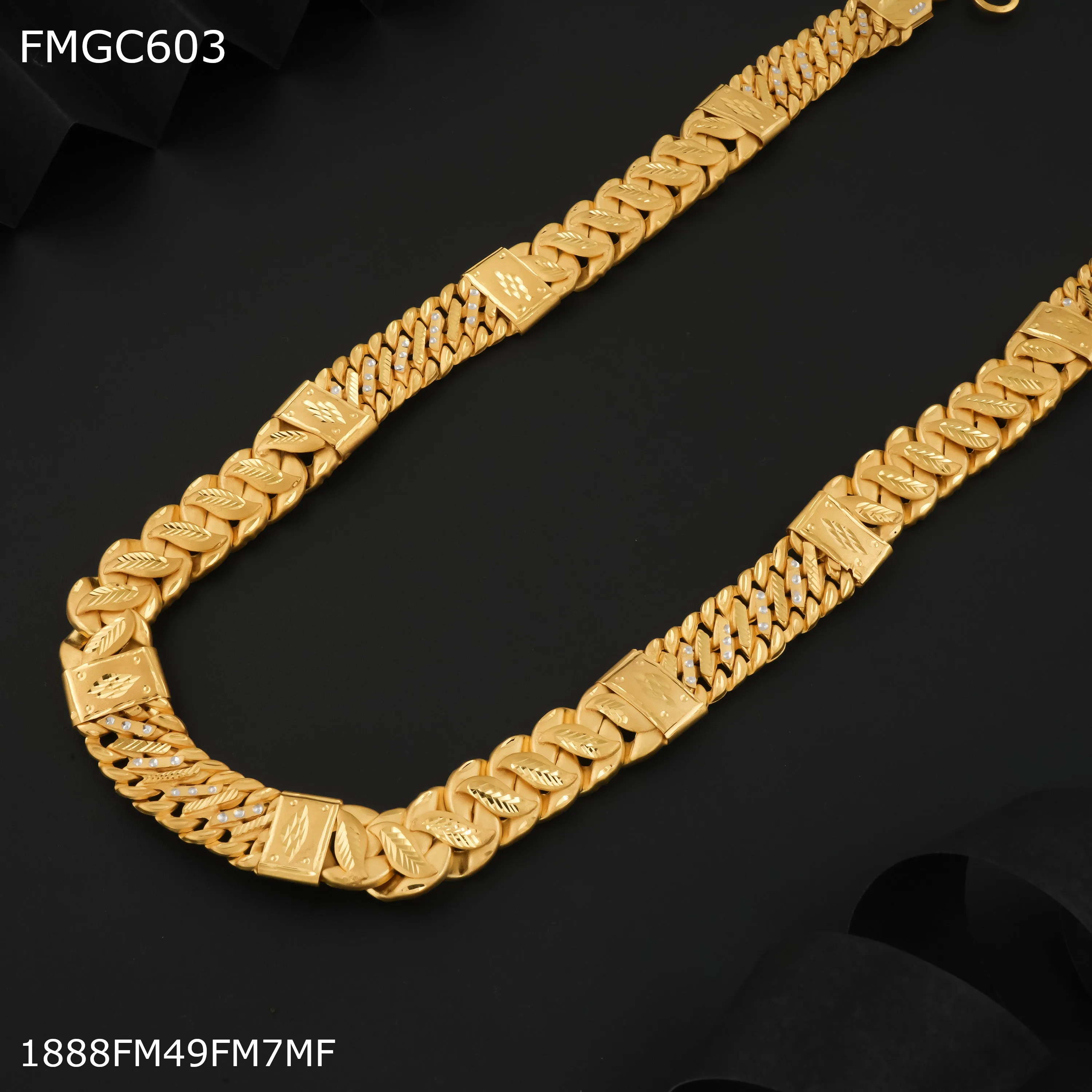 Freemen 1GM Leaf Pokla two line Chain for Man - FMGC603